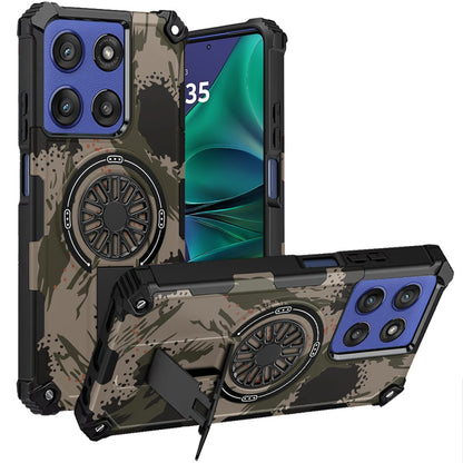 For Apple iPhone 17 Pro Max Magnetic Invisible Kickstand Holder with CD Texture Design, Shockproof Hybrid Military Grade Heavy Duty Case Cover
