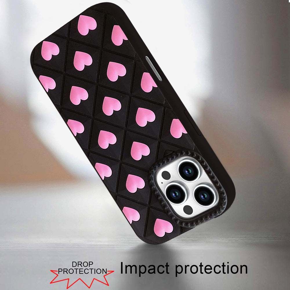 Phone Case for iPhone 16 Pro Max (6.9") Fashionable Silicone Textured Decorative Design Pattern Protective Rubber TPU Hybrid Protection Cover