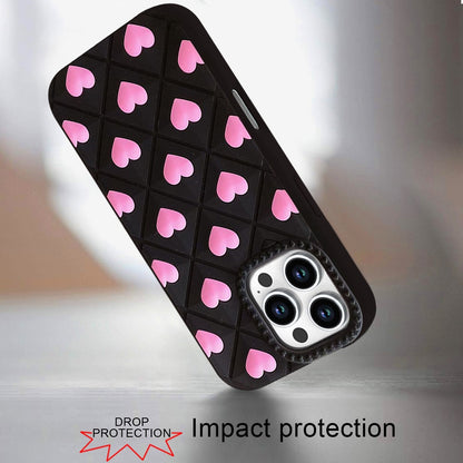 Phone Case for iPhone 16 Pro Max (6.9") Fashionable Silicone Textured Decorative Design Pattern Protective Rubber TPU Hybrid Protection Cover