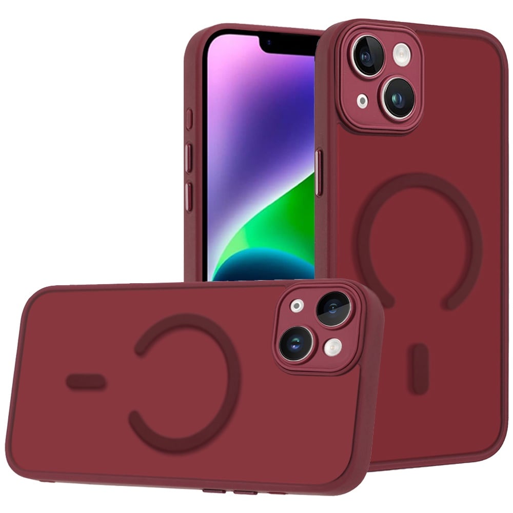 Phone Case for Apple iPhone 14 /iPhone 13 Matte Frosted Magnetic Back Hybrid Hard PC Soft TPU Camera Protection Slim Shock Absorbing Anti Fingerprint Cover