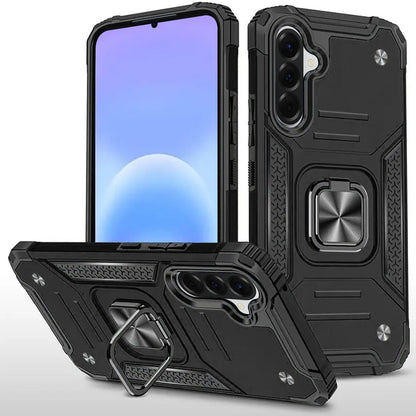 Phone Case for Samsung Galaxy A57 Magnetic Car Mount Hybrid Ring Stand Shockproof Rugged Grip Armor Heavy Duty Protective TPU Durable Cover