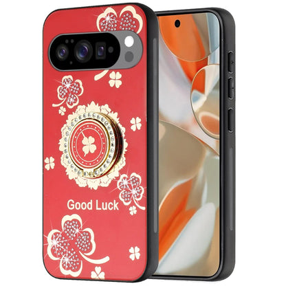 For Google Pixel 10 /Pixel 10 Pro Diamonds 3D Fashion Bling Sparkly Glitter Ornaments Engraving Hybrid with Ring Stand Case Cover