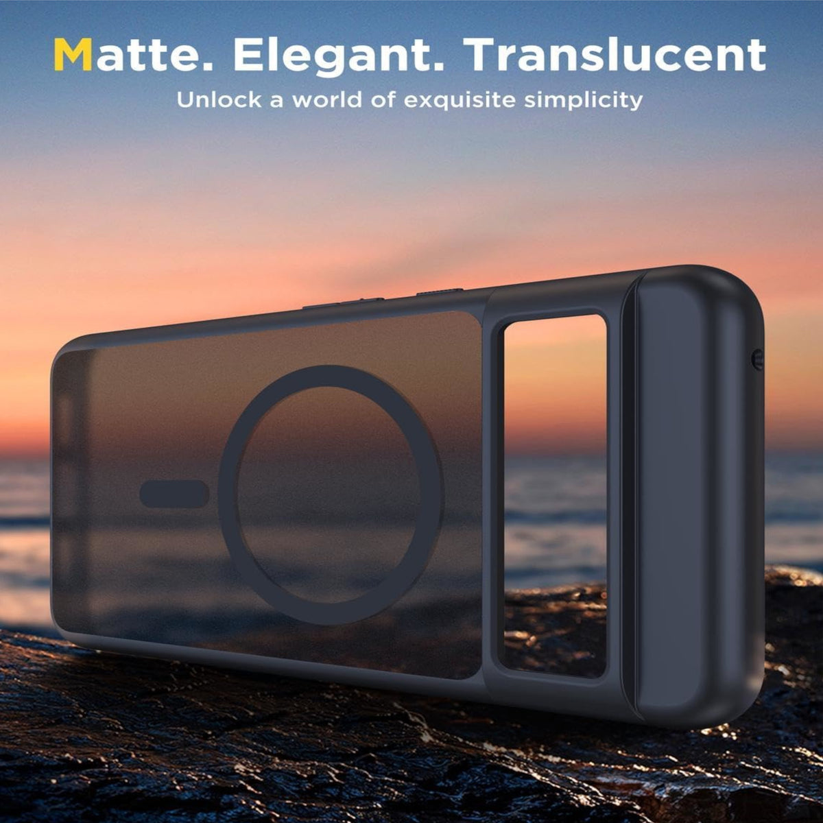 For Google Pixel 9A Frosted Translucent Case with MagSafe Compatible Slim, Shockproof Protective Matte TPU Military Grade Tough Case Cover Black