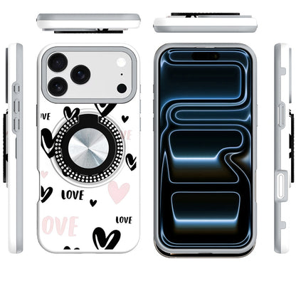 Phone Case for Apple iPhone 18 Pro Max Magnetic Ring Stand Matte Metal Hybrid Car Mount Friendly Shockproof Rotational Grip Diamond Design Pattern Cover