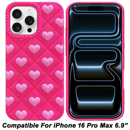 Phone Case for iPhone 16 Pro Max (6.9") Fashionable Silicone Textured Decorative Design Pattern Protective Rubber TPU Hybrid Protection Cover