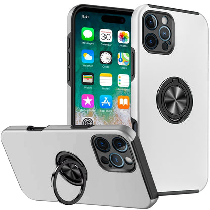 For Samsung Galaxy S25 EDGE Hybrid 360 Degree Rotatable Metal Invisible Ring Stand Holder Slim Fit Magnetic Car Mount Shockproof Case Cover Silver