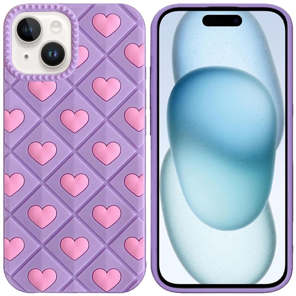 Phone Case for iPhone 15 Plus (6.7") Fashionable Silicone Textured Decorative Design Pattern Protective Rubber TPU Hybrid Protection Cover