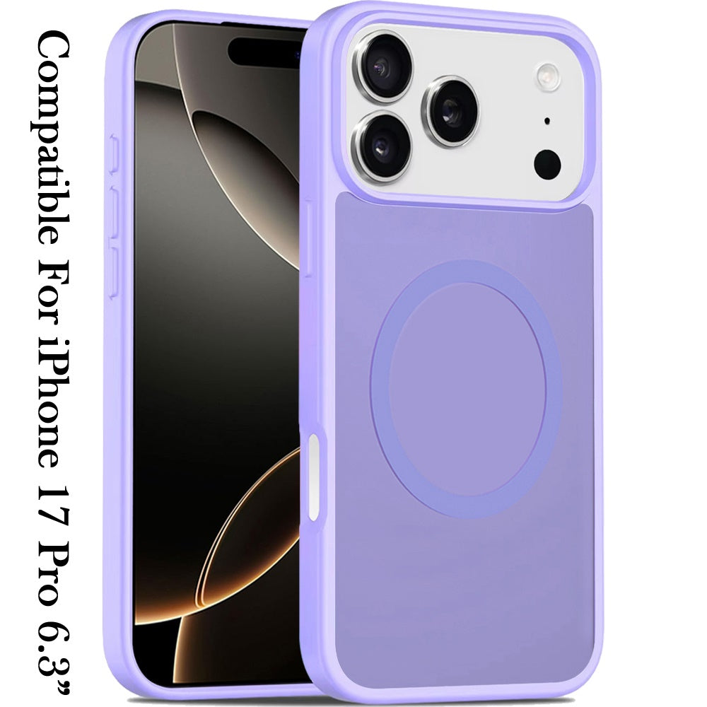 For Apple iPhone 17 Pro (6.3") MagSafe Compatible Case Hybrid Soft TPU Bumper Hard Translucent Matte Back Slim Shockproof Case Cover