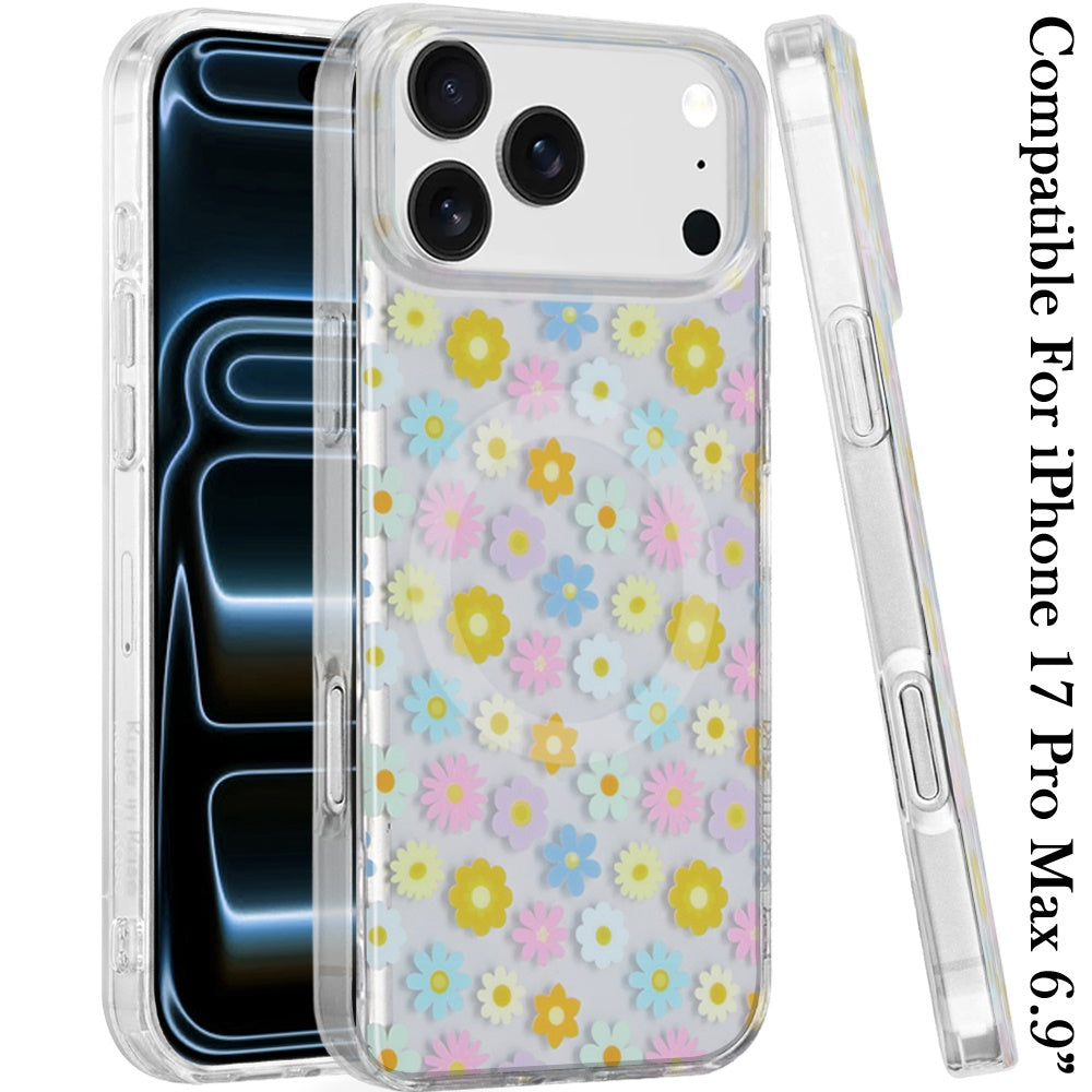 Phone Case for Apple iPhone 17 Pro Max (6.9") Stylish Design Shockproof Magnetic Magsafe Compatible TPU IMD Print Rugged Grip Drop Protection Slim Fashion Cover