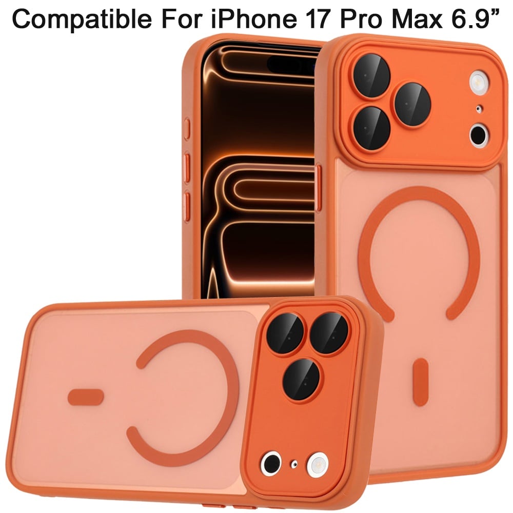 Phone Case for Apple iPhone 17 Pro Max (6.9") Matte Frosted Magnetic Back Hybrid Hard PC Soft TPU Camera Protection Slim Shock Absorbing Anti Fingerprint Cover