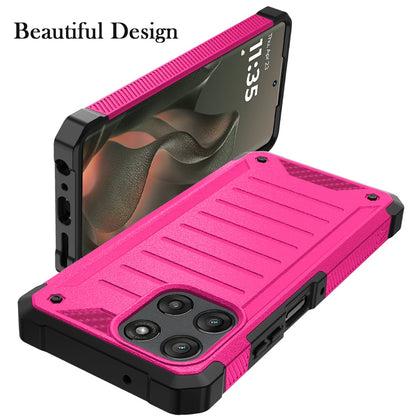 Phone Case for Motorola Edge 2026 Premium Tough Lined Hybrid Hard PC Soft TPU Dual Layer Rugged Armor Shock Absorbing Reinforced Corners Cover Pink