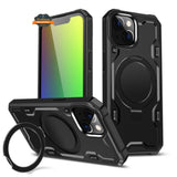 For Apple iPhone 15 Pro (6.1") Hybrid Magnetic Ring Stand Invisible Foldable Military Grade Shockproof Fit with Magsafe  Phone Case Cover