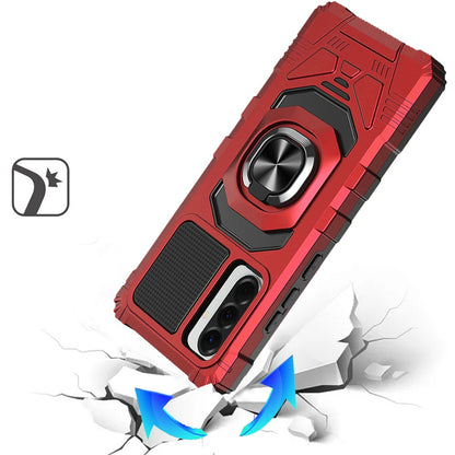 For Samsung Galaxy A57 Hybrid Dual Layer with 360° Rotate Magnetic Ring Stand Holder Kickstand TPU Rugged PC Shockproof Case Cover