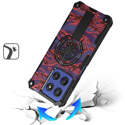 For Motorola Moto G Stylus 5G 2026 /2025 Texture Design Stylish Invisible Kickstand Case, MagSafe Compatible Hybrid Shockproof Cover, Car Mount Friendly Case Cover