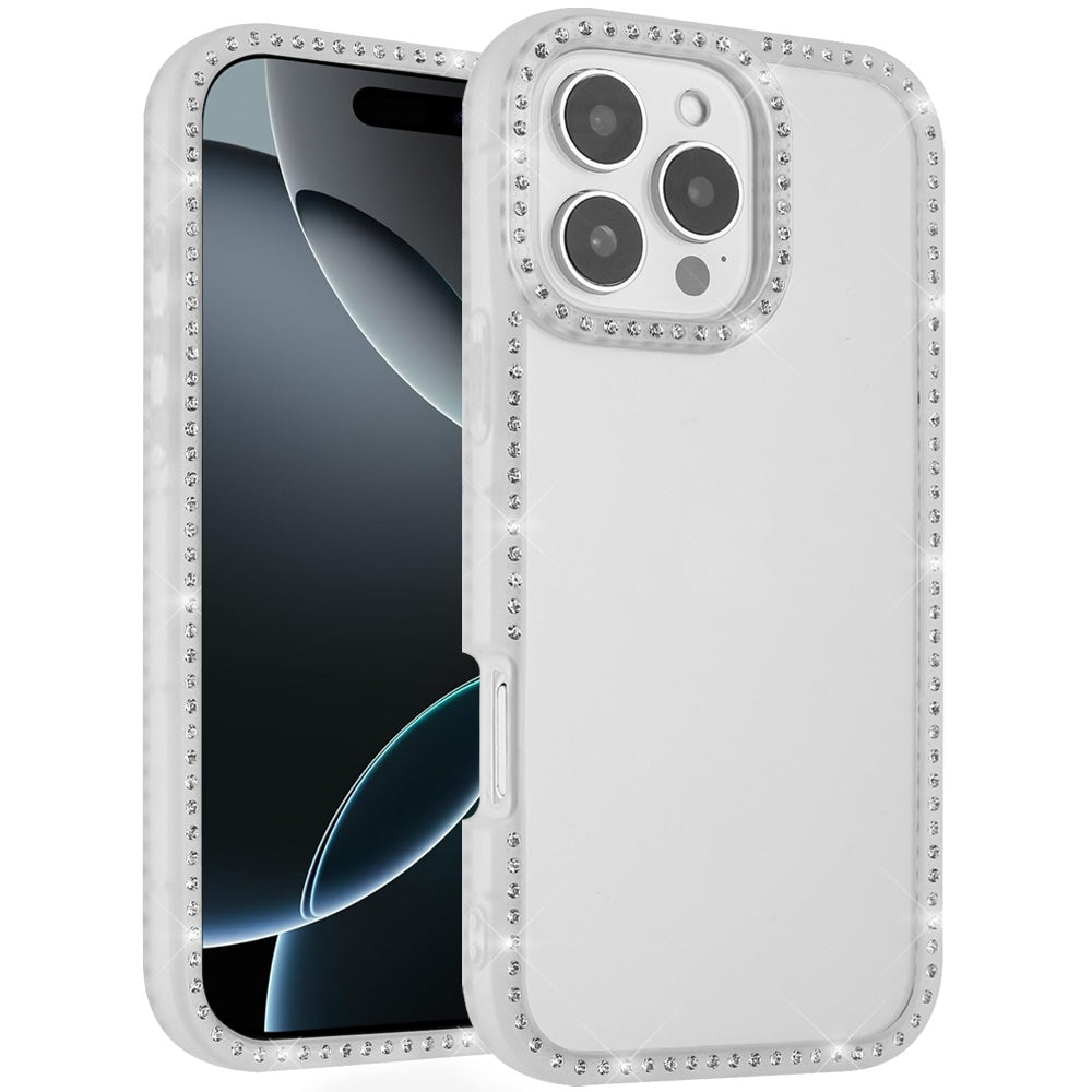 For Samsung Galaxy A36 Diamond Full Rhinestone Clear Hybrid Protective, Sparkly Bling Transparent Shockproof Bumper All Around Case Cover Clear