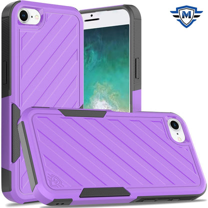 For Apple iPhone 16e Premium Hybrid Rugged lined Shockproof Textured 2-in-1 Non-Slip Hard PC & TPU Non Slip Tough Case Cover