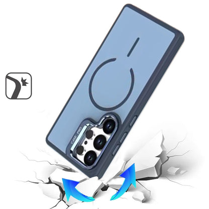 Phone Case for Samsung Galaxy S25 Ultra Magnetic Shockproof Hybrid Camera Stand Guard Anti Slip Rubber Durable Protective Matte Design Cover