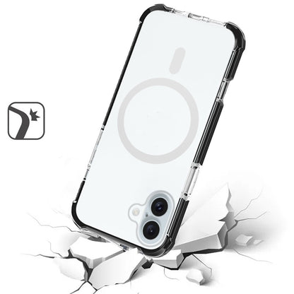 For Apple iPhone 16e Magnetic Acrylic Case Transparent Back, Rugged Colorful Frame, Shockproof Hybrid, MagSafe Compatible Case Cover