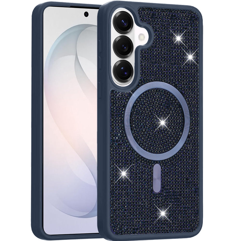 Phone Case for Samsung Galaxy S26 Magnetic Bling Diamond Sparkle Hybrid Shockproof Rugged Grip Durable Protection Anti-Slip Armor Design Cover