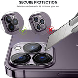 For Apple iPhone 15 Pro (6.1") Tempered Glass Camera Lens Protector Ultra HD, 9H Hardness, Scratch Resistant Back Camera Protection Clear Screen Protector