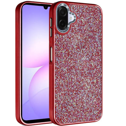 Phone Case Cover for Samsung Galaxy A07 4G Crystal Sparkle Diamond Glass Full Mini Glitter Bling Frame TPU Hybrid Protective Cover