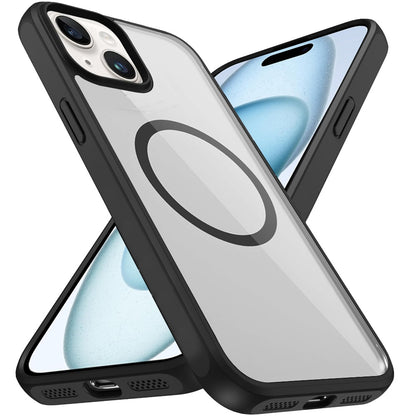 For Apple iPhone 16 Pro Max Magnetic Circle HQ Transparent Clear TPU Thick 2.0mm Frame Hybrid Shockproof Protector Case Cover
