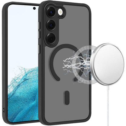Matte Frosted Magnetic Back Hybrid Hard PC Soft TPU Camera Protection Slim Shock Absorbing Anti Fingerprint