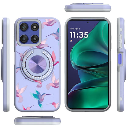 For Motorola Moto G Stylus 5G 2026 /2025 Pattern Design Hybrid with Invisible Ring Stand & Magnetic Back, Shockproof Protective Grip Case Cover