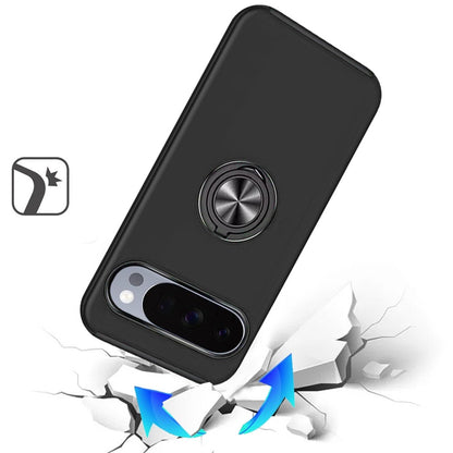 Phone Case for Google Pixel 11 Pro XL Invisible Ring Stand Shockproof Anti Slip Durable Grip Protective Hybrid Slim Fit Magnetic Car Mount Holder Cover