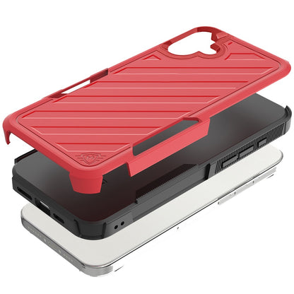 Phone Case for Apple iPhone 16 Rugged Shockproof Dual Layer Lined Armor Heavy Duty Impact Resistant Protective Grip Durable Everyday Protection Cover Red