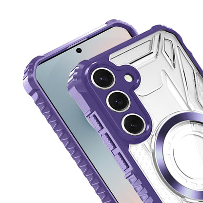For Samsung Galaxy S25 FE /S25 Fan Edition MagSafe Compatible Pattern Clear Transparent Rugged Hybrid Magnetic TPU Shockproof Armor Case Cover Purple