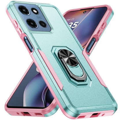 For Motorola Moto G Stylus 5G 2025 Hybrid Rugged Tough 2in1 Drop-Proof Protection Military Grade Armor with Metal Ring Stand Case Cover