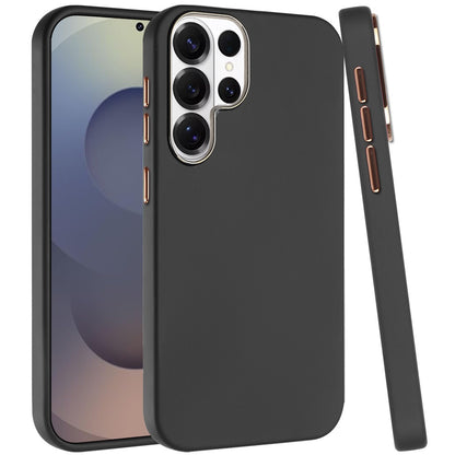 For Samsung Galaxy S26 Ultra Slim Classic Hybrid Around Rubber Gummy Gel Slick Hard PC Silicone TPU Chromed Button Case Cover