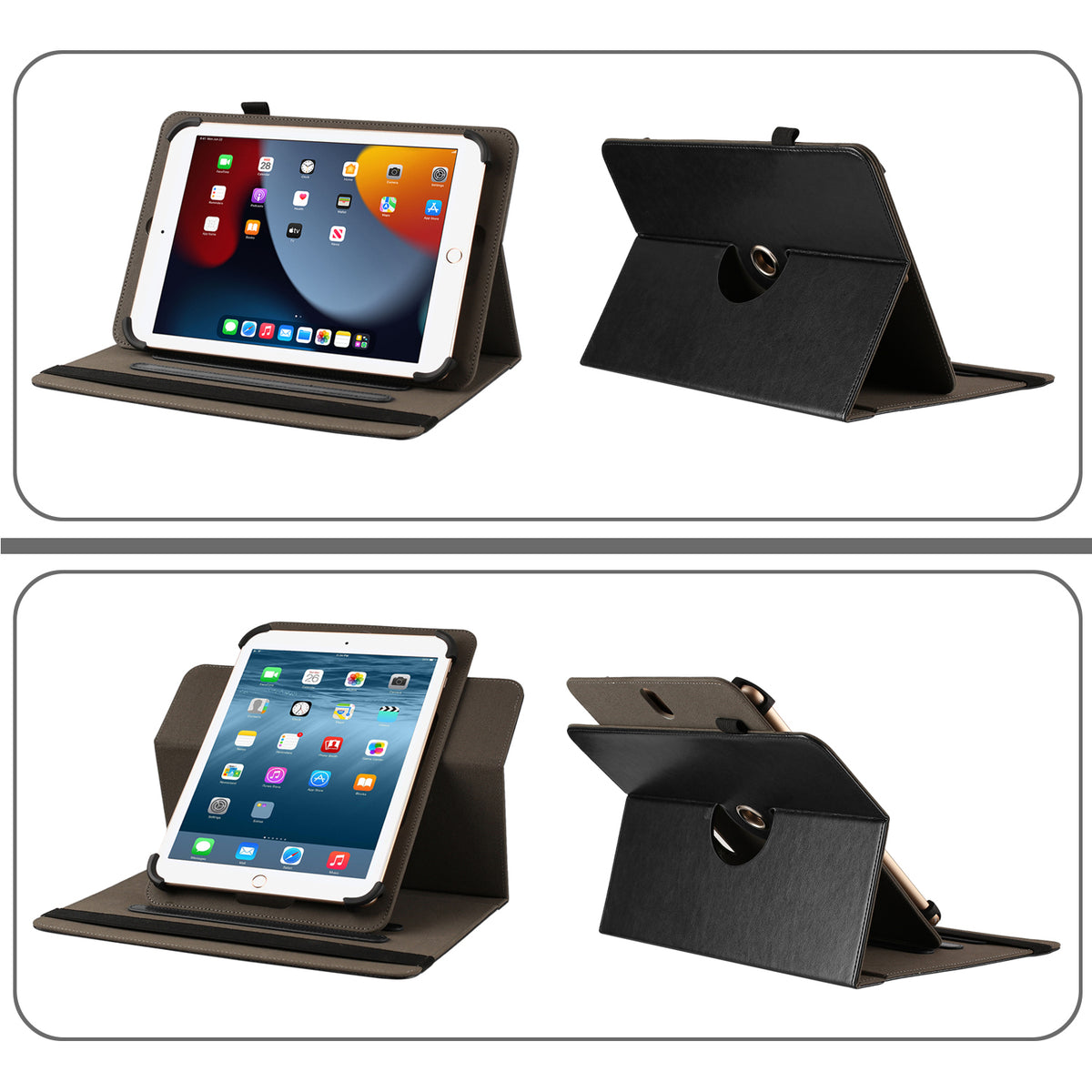 Universal PU Leather Folio Magnetic Closure Multi-Angle Stand Slim Fit Full Body Precise Cutouts