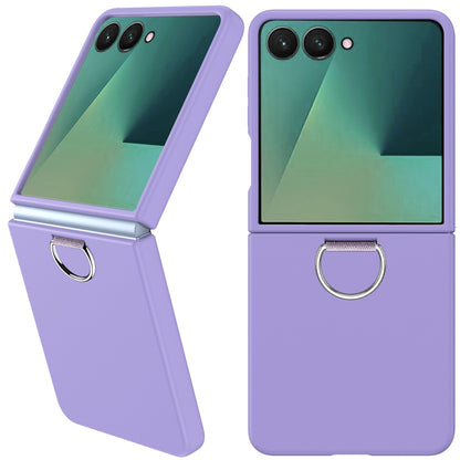 For Samsung Galaxy Z Flip 7 Case with Finger Hook Hybrid Grip Holder, Shockproof Slim Fit Rubber TPU + Hard PC Case Cover