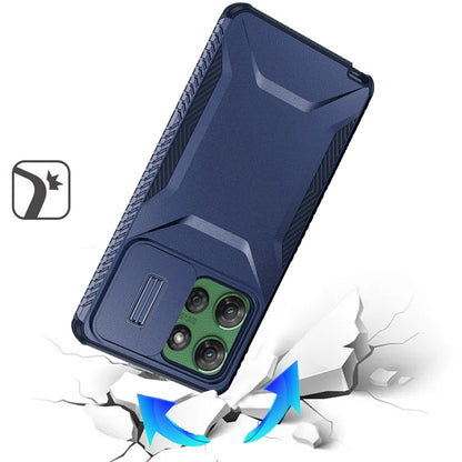 For Motorola Moto G Stylus 5G 2025 Slim Fit Shockproof Hybrid with Slide Camera Window Covering, Rugged Tpu Silicone Hard PC Bumper Case Cover