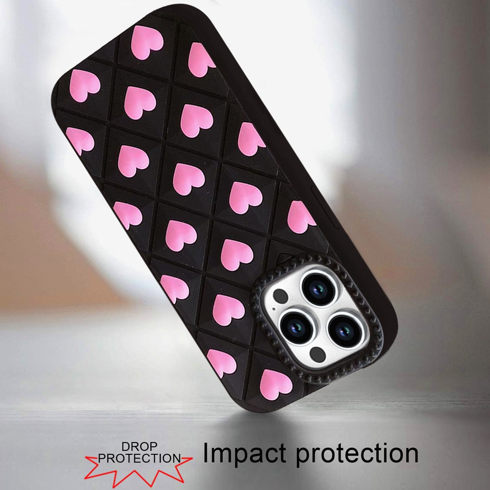 Phone Case for Apple iPhone 15 Pro Max Fashionable Silicone Textured Decorative Design Pattern Protective Rubber TPU Hybrid Protection Cover