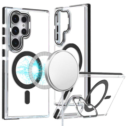 For Apple iPhone 17E /16E Hybrid Clear Back Case with Invisible Camera Bracket Stand, MagSafe Magnetic Circle, Shockproof Color Frame Case Cover