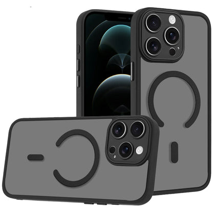 Phone Case for Apple iPhone 12 Pro Max Matte Frosted Magnetic Back Hybrid Hard PC Soft TPU Camera Protection Slim Shock Absorbing Anti Fingerprint Cover