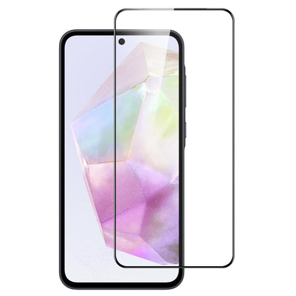 Screen Protector for Samsung Galaxy A27 Tempered Glass Screen Protector Transparent Black Edge 9H Hardness Bubble Free Fingerprint Easy to Install Black
