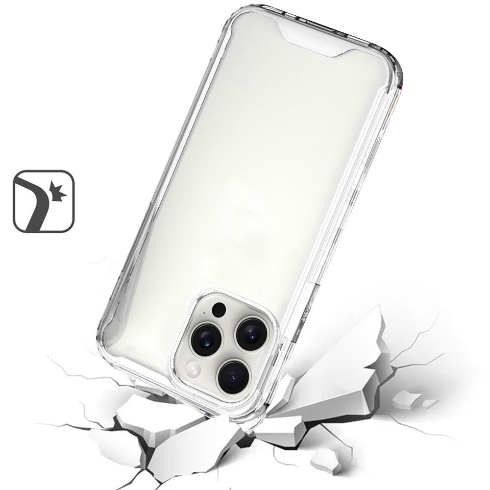 For Apple iPhone 16 Pro Max (6.9") Premium Hybrid Clear Shockproof Transparent Hard PC + Rubber TPU Bumper Frame Shell Slim Case Cover Clear
