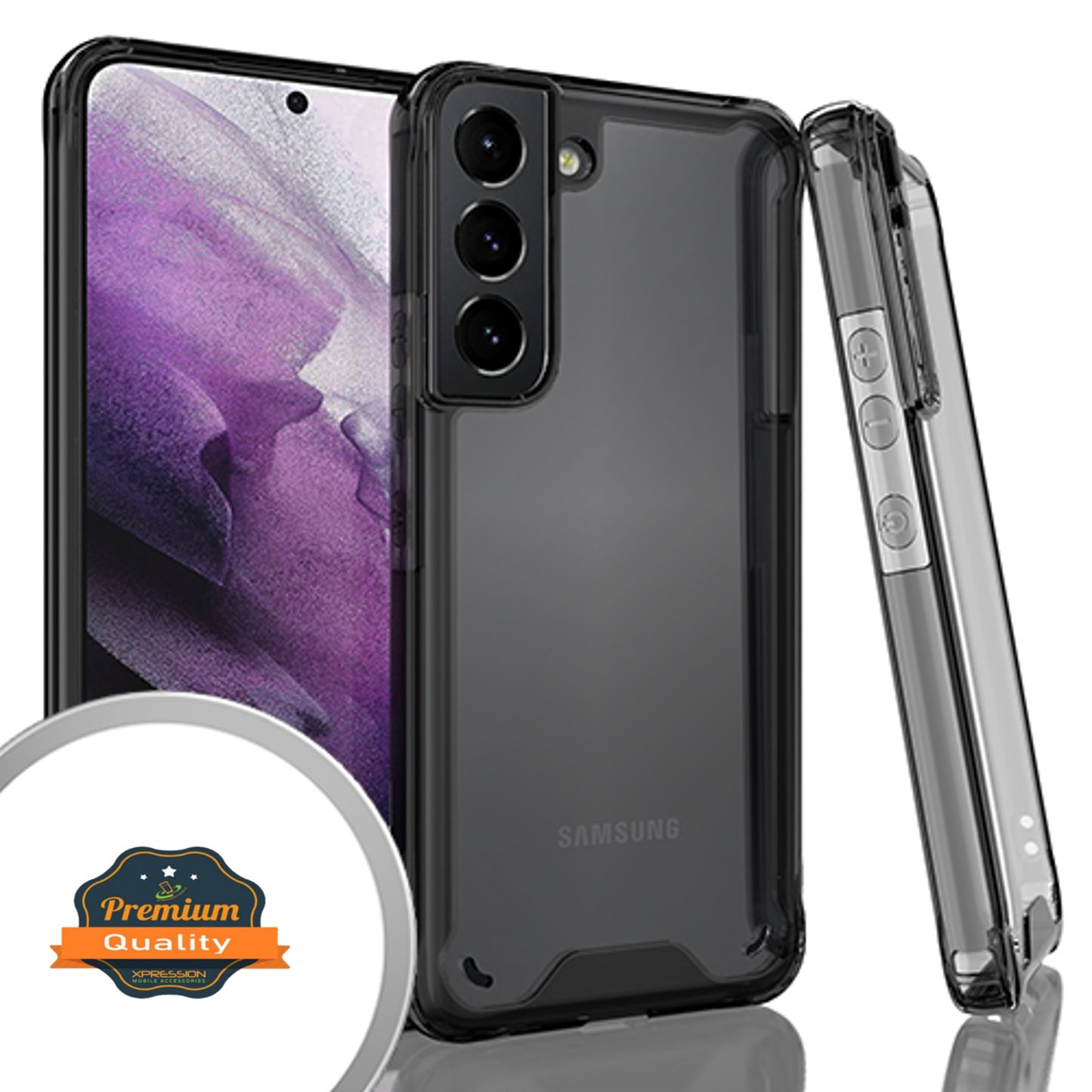 For Samsung Galaxy S25 /S24 Slim Shock-Absorbing Hybrid Clear Hard Back Frame Rubber TPU + PC Gummy Defender Protection Case Cover