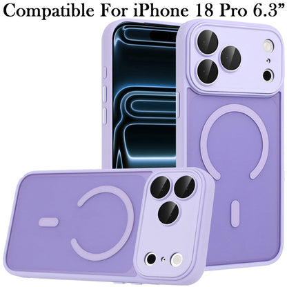 Phone Case for Apple iPhone 18 Pro Matte Frosted Magnetic Back Hybrid Hard PC Soft TPU Camera Protection Slim Shock Absorbing Anti Fingerprint Cover
