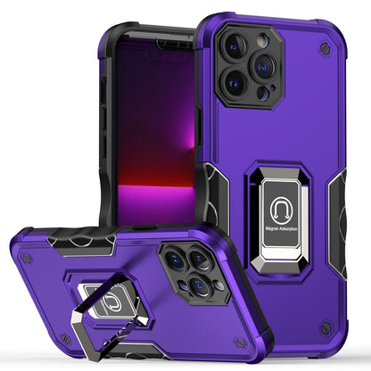 For Samsung Galaxy Z Fold 7 Hybrid Stand Magnetic Ring Holder Kickstand Heavy Duty Rugged Drop Silicone & Hard PC Shockproof Case Cover Purple