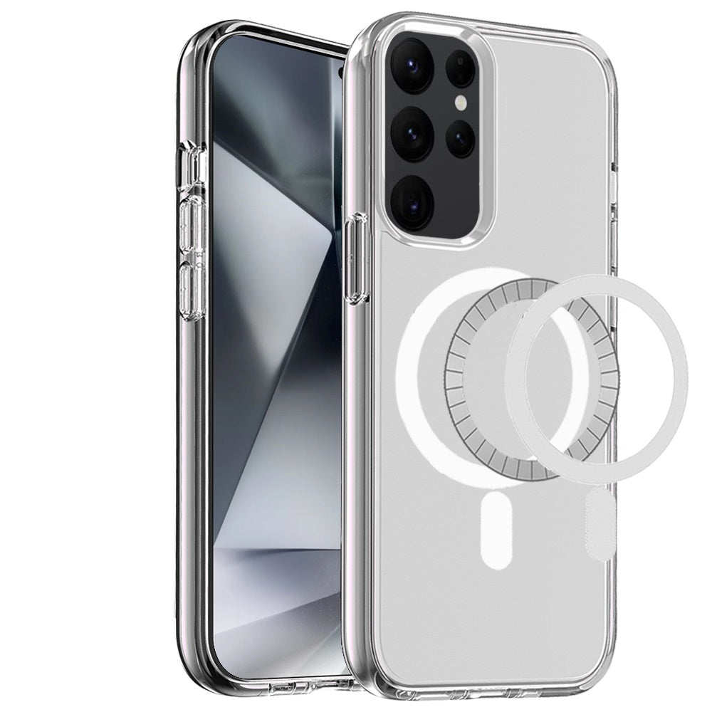 For Apple iPhone 17 AIR MagSafe Compatible Transparent Hybrid Case with Magnetic Circle, Shock Absorption TPU Rubber Case Cover Smoke Gray