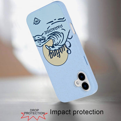 For iPhone 16 (6.1") Biodegradable Eco Friendly Slim Design Shockproof Protection Lightweight Durable Secure Grip Sustainable Material Case Cover Surfing Paradise