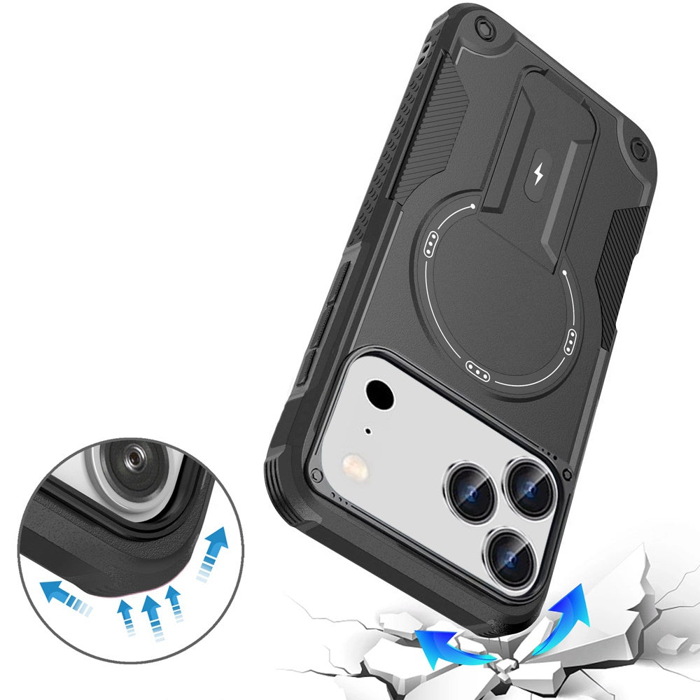 Phone Case for Apple iPhone 18 Pro Max Magnetic Kickstand Rugged Shockproof Armor Grip Anti Slip Heavy Duty Protective Matte Stand Hybrid Cover