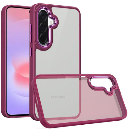 Phone Case for Samsung Galaxy A37 Transparent Thick Acrylic Hybrid Metal Buttons Shockproof Rubber TPU Slim Durable Grip Protective Cover