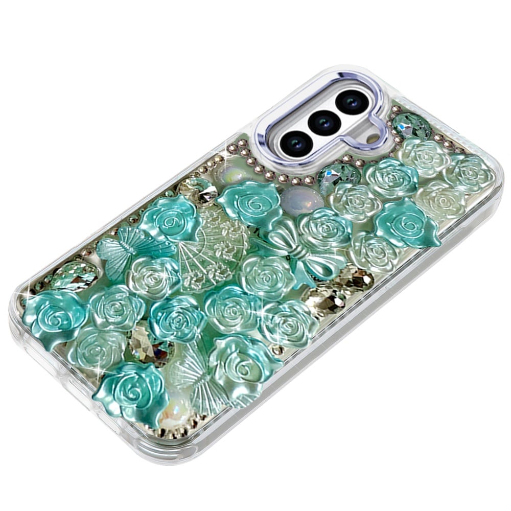 Phone Case for Samsung Galaxy S26 FE /S26 Fan Edition 3D Flower Bling Rhinestone Glitter Cute Stylish Shockproof Protective Decorative Luxury Grip Stones Ornaments Cover