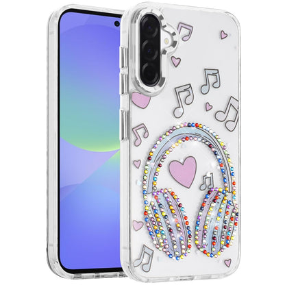 Phone Case for Samsung Galaxy A56 / A36 Butterfly Resin Epoxy Diamond Bling Metal Edge Shockproof Hybrid Luxury Protective Durable Stylish Fashion Grip Cover Green